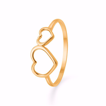 Dobbelt hjerte ring 8 kt. guld fra Guld & Sølv Design