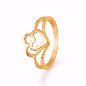 Sammensmeltet hjerte ring 8 kt. guld fra Guld & Sølv Design
