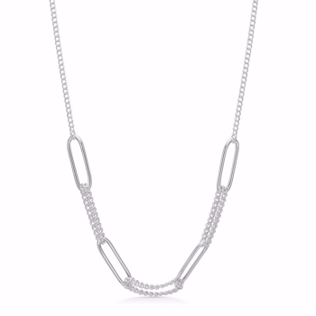 Halskæde med lange led i sterling sølv fra Guld & Sølv Design