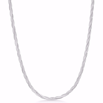 Flad slange halskæde i sterling sølv fra Guld & Sølv Design