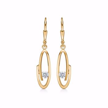 Guldørehængere - 8 kt med zirkonia