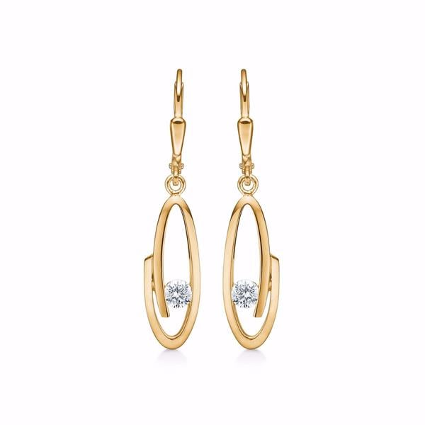 Guldørehængere - 8 kt med zirkonia