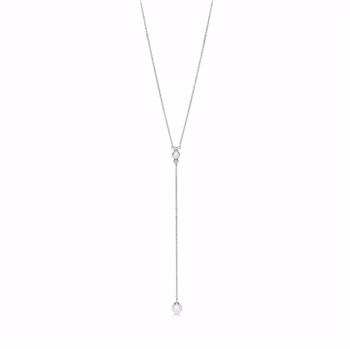 Seville sølv halskæde med cubic zirkonia og perle