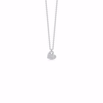 Seville sølv halskæde hjerte med cubic zirkonia