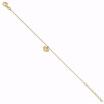 Sølvarmbånd fg med hjerte 14+3cm