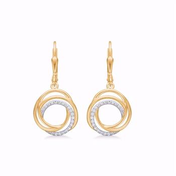 Guldørehængere 8 kt. med zirkonia