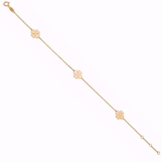 Guldarmbånd 8kt med firkløver 19cm