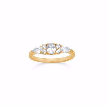 Guldring med zirkonia - 8 kt.