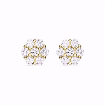 Guld & Sølv Design 8 kt guld ørestikker med zirkonia