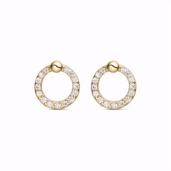 Guld & Sølv Design 8kt guldørestikker med zirkonia