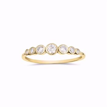 Guld & Sølv Design 8 karat guldring med zirkonia