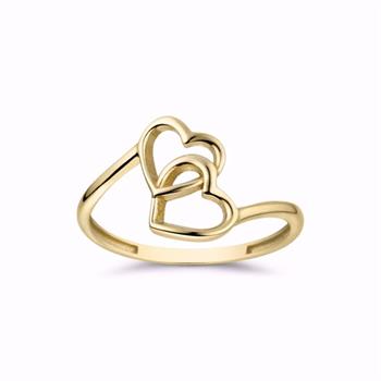 Guld & Sølv Design 8 karat guldring med hjerter