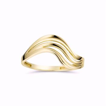 Guld & Sølv Design 8 kt bølgeformet guldring