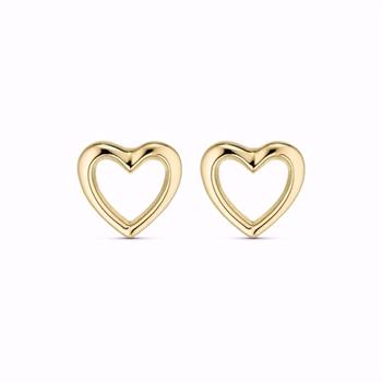 Guld & Sølv Design hjerte ørestikker 8 kt guld