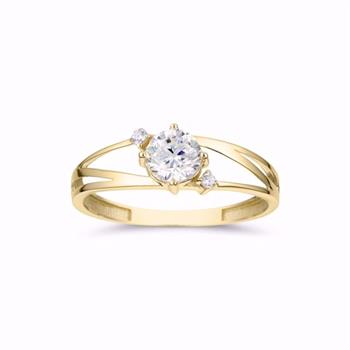 Guld & Sølv Design 8 kt guldring med zirkonia