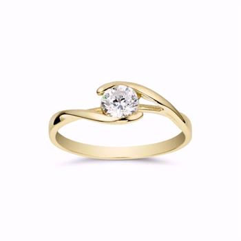 Guld & Sølv Design 8 karat guldring med zirkonia