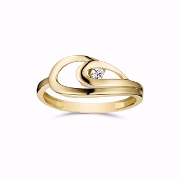 Guld & Sølv Design 8 kt guldring med zirkonia