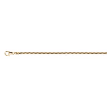 Smuk og klassisk slangekæde i 18 karat guld fra Svedbom. Kæden er rund og har en diameter på 1,45 mm fra Svedbom
