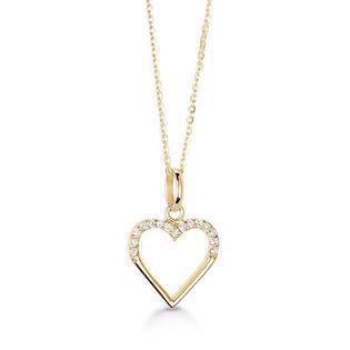 Aagaard Sterling sølv kæde med vedhæng, hjerter med Forgyldt overflade, model 03323738-45