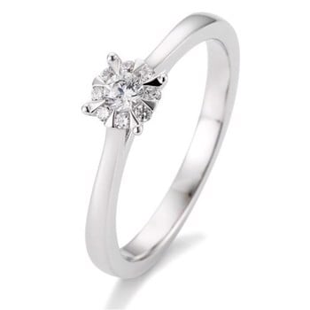 14 kt hvidguld Engagement Solitaire ring med 0,18 ct Diamanter Wesselton SI