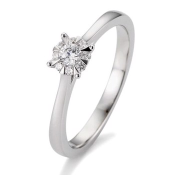 Platin 950 Engagement Solitaire ring med 0,18 ct Diamanter Wesselton SI