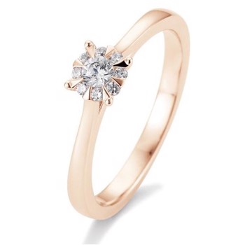 14 kt rosaguld Engagement Solitaire ring med 0,18 ct Diamanter Wesselton SI