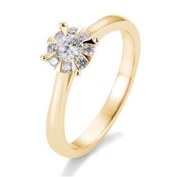 14 kt rødguld Engagement Solitaire ring med 0,39 ct Diamanter Wesselton SI