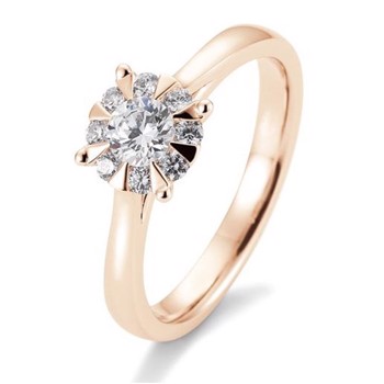 14 kt rosaguld Engagement Solitaire ring med 0,53 ct Diamanter Wesselton SI