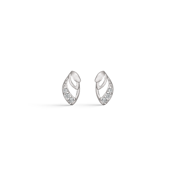 Elegante sølv ørestikker med et dobbelt øje med zirconia fra Støvring Design