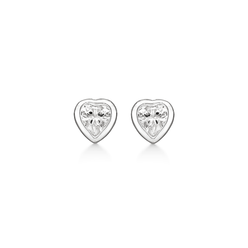 Støvring Design sterling sølv ørestikker, hjerte med blank overflade, model 10148971