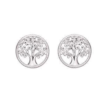 Støvring Design 925 sterling sølv ørestikker, Livets Træ med blank overflade, model 10223600