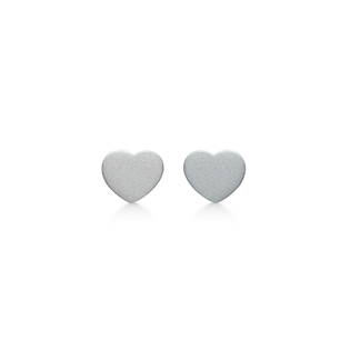 Støvring Design sterling sølv ørestikker, hjerte med mat overflade, model 10239091