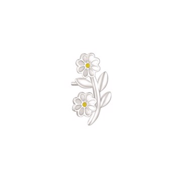 Sølv blomster ørestik med emalje fra Støvring Design