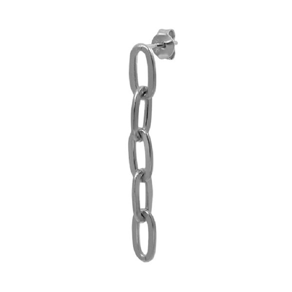 Ørehænger med kæde, i rhodineret sølv - L&G