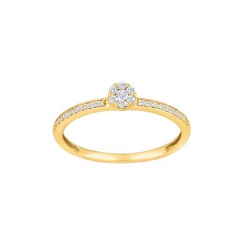 Siersbøl's Elegant ring i 14 karat guld med 23 stk 0,16 karat W SI1 diamanter i flot fatning  