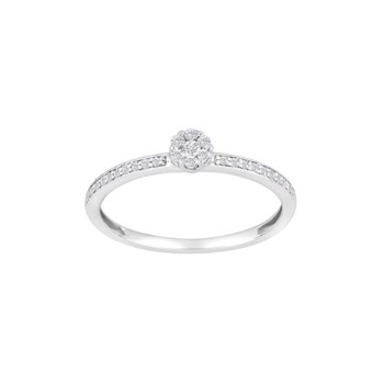Siersbøl ring 14 karat hvidguld med 23 stk 0,16 karat W/SI1 diamanter (10100160600)