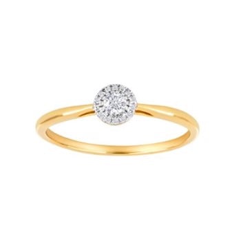 Siersbøl's Smuk guld ring i 14 kt med elegant roset á glitrende 0,105 kt diamanter.
