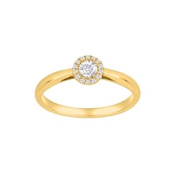 Siersbøl ring 14 kt guld med elegant roset á diamanter (10100180500)