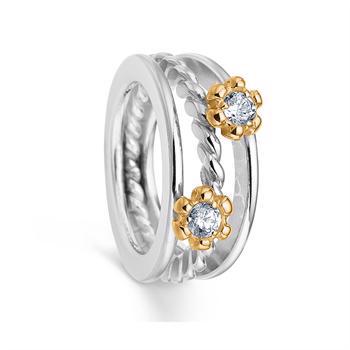 Randers Sølv's Håndlavet fingerring i massivt sølv med Zirconia - 10,0 mm