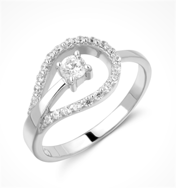Sølv ring med zirkonia