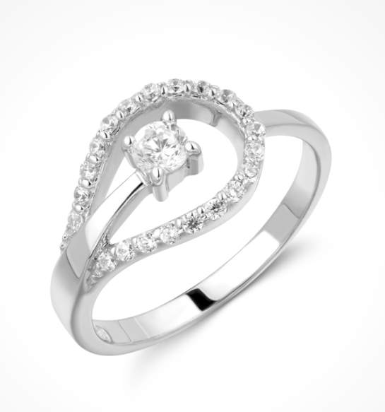 Sølv ring med zirkonia