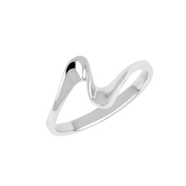 Nordahl\'s WAVE52 bølget ring i rhodineret sølv
