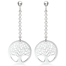 Støvring Design sterling sølv ørestikker, Livets træ med blank overflade, model 13190070