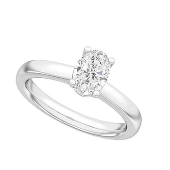 14 kt hvidguld Classic Luxury by Siersbøl, med i alt 1,0 ct Top Wesselton / SI