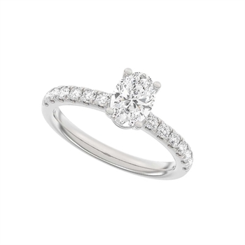 14 kt hvidguld Classic Luxury by Siersbøl, med i alt 1,4 ct Top Wesselton / SI