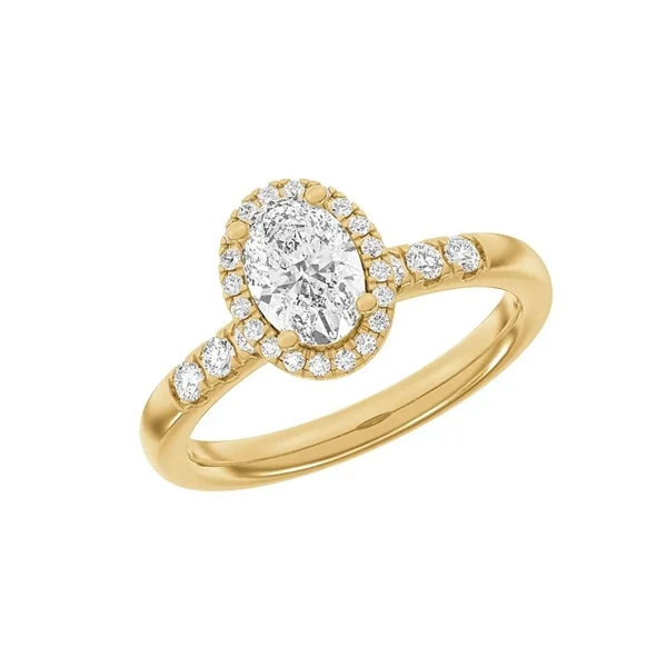 14 kt rødguld Halo Luxury by Siersbøl, med i alt 1,32 ct Top Wesselton / SI
