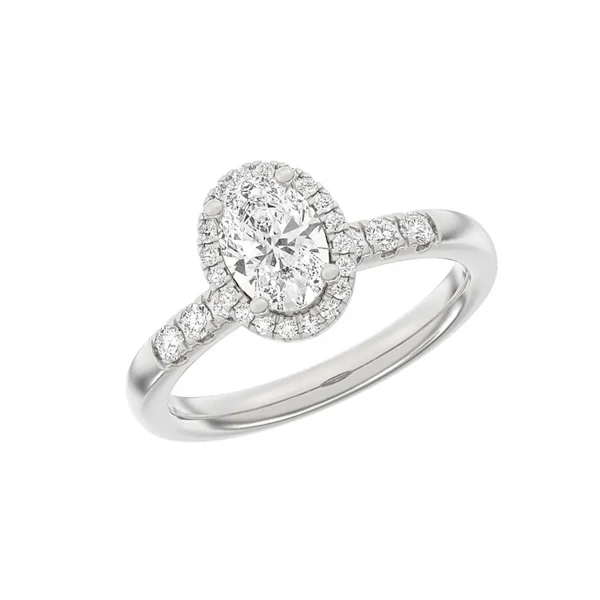 14 kt hvidguld Halo Luxury by Siersbøl, med i alt 1,32 ct Top Wesselton / SI