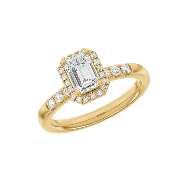 14 kt rødguld Halo Luxury by Siersbøl, med i alt 1,32 ct Top Wesselton / SI