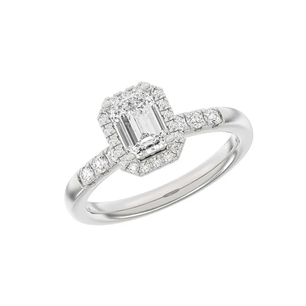 14 kt hvidguld Halo Luxury by Siersbøl, med i alt 1,32 ct Top Wesselton / SI