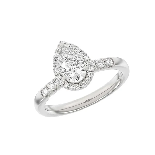 14 kt hvidguld Halo Luxury by Siersbøl, med i alt 1,32 ct Top Wesselton / SI